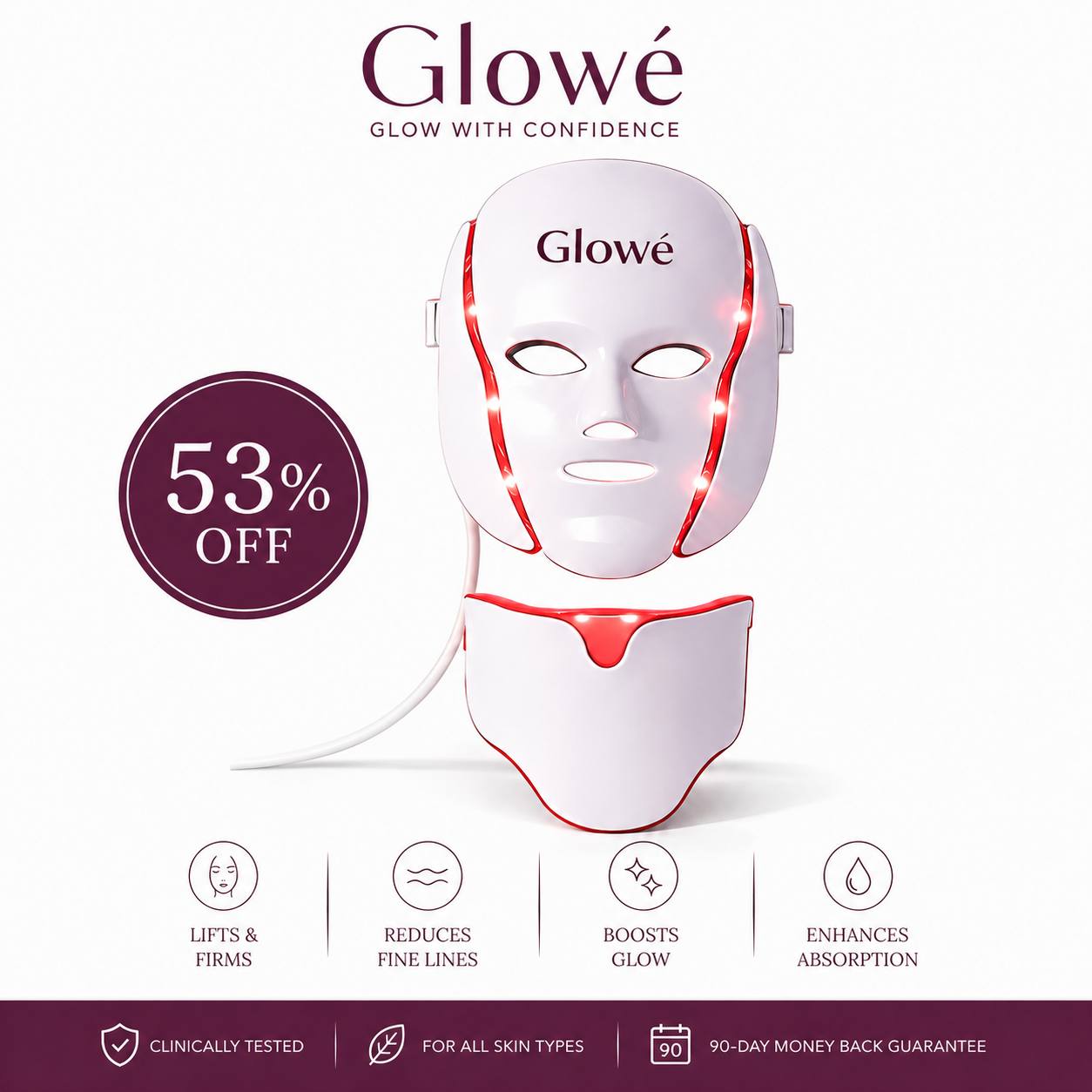Glowé® 7-in-1 LED Face Mask